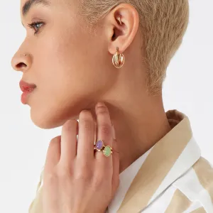 Accessorize London Women's Multi Celestial Set of 3 Stones Rings Small