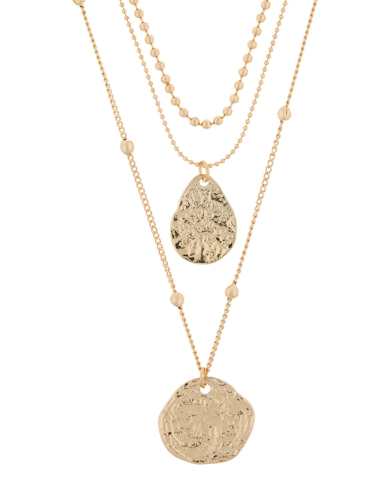 Accessorize London Women's Pack of 2 Coin Layered Pendant Necklace
