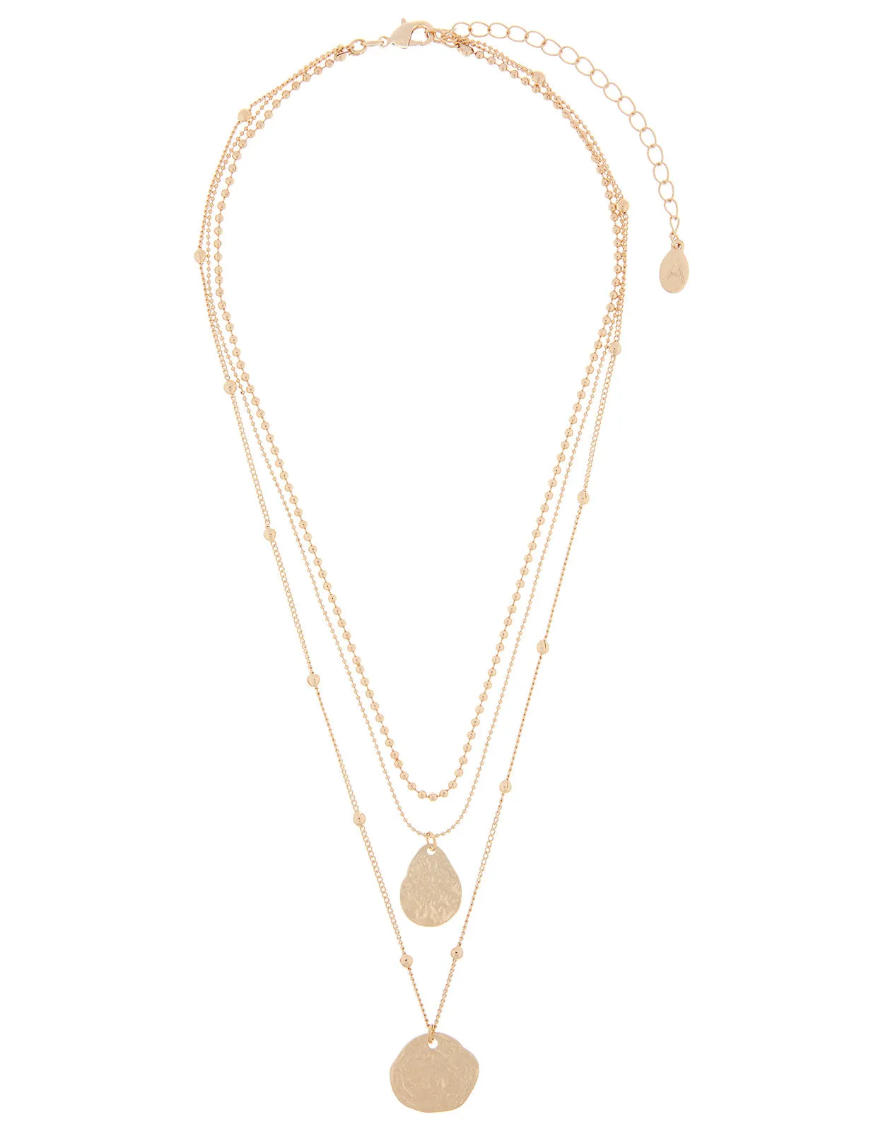 Accessorize London Women's Pack of 2 Coin Layered Pendant Necklace