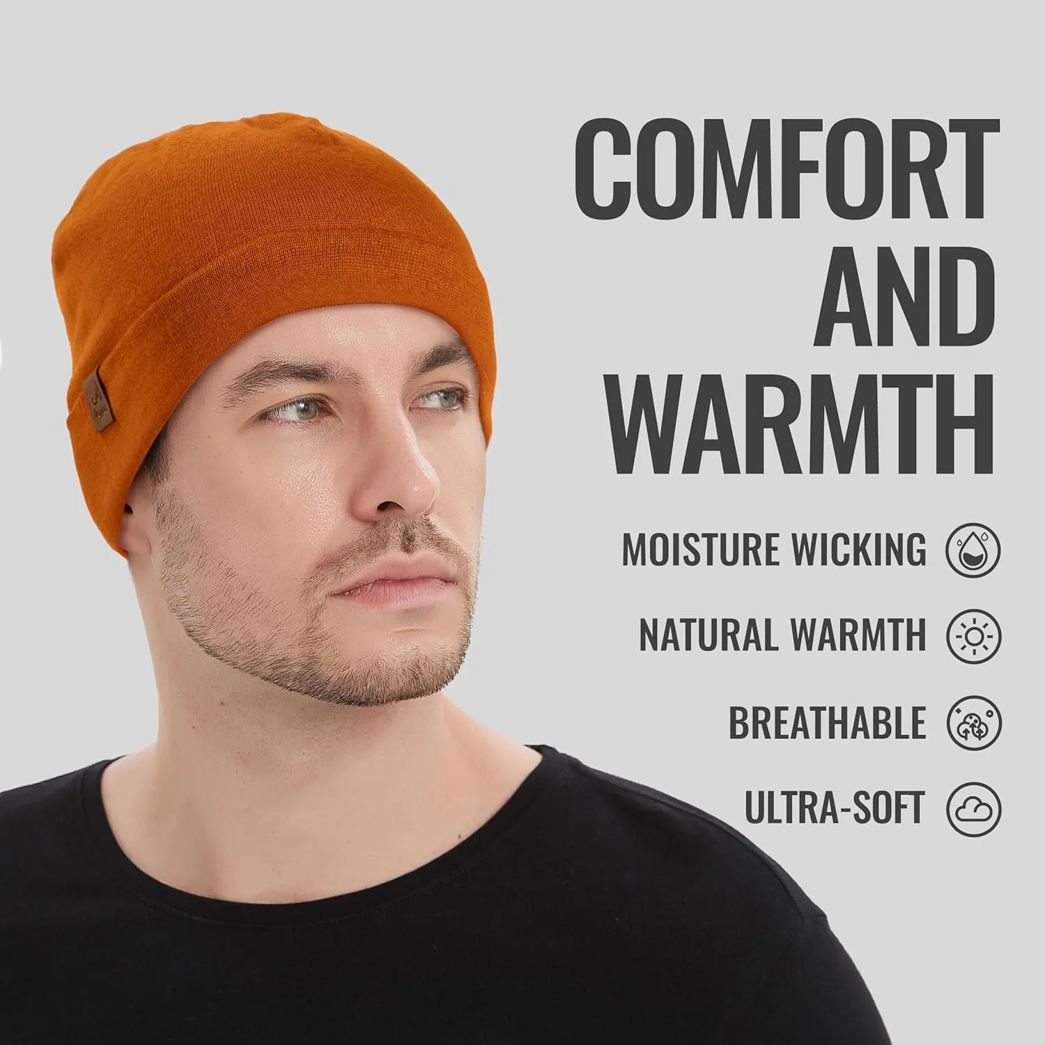 ACUSHLA 100% Merino Wool Cuff Beanie for Men & Women Knitted Winter Hat Unisex Watch Cap Skull Wrap for Cold Weather