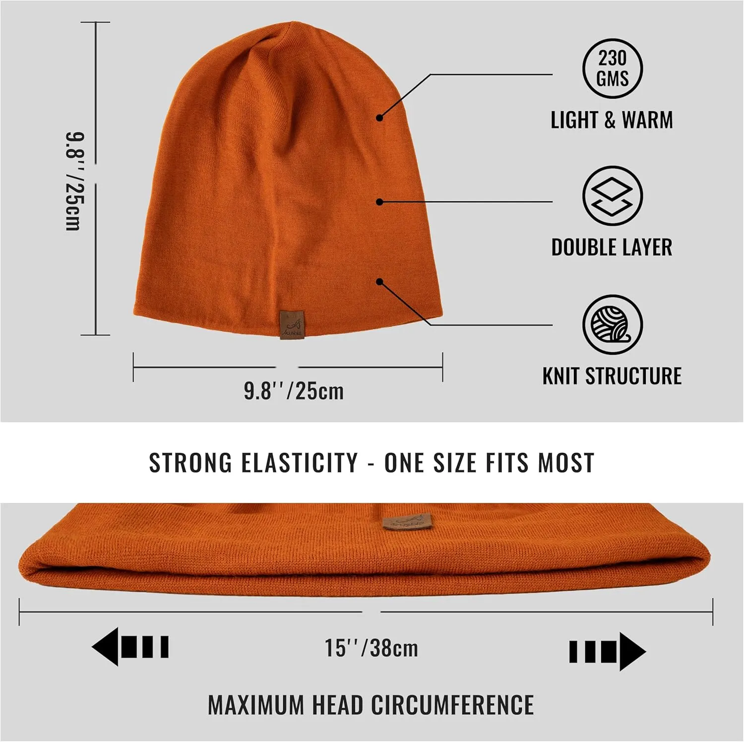 ACUSHLA 100% Merino Wool Cuff Beanie for Men & Women Knitted Winter Hat Unisex Watch Cap Skull Wrap for Cold Weather