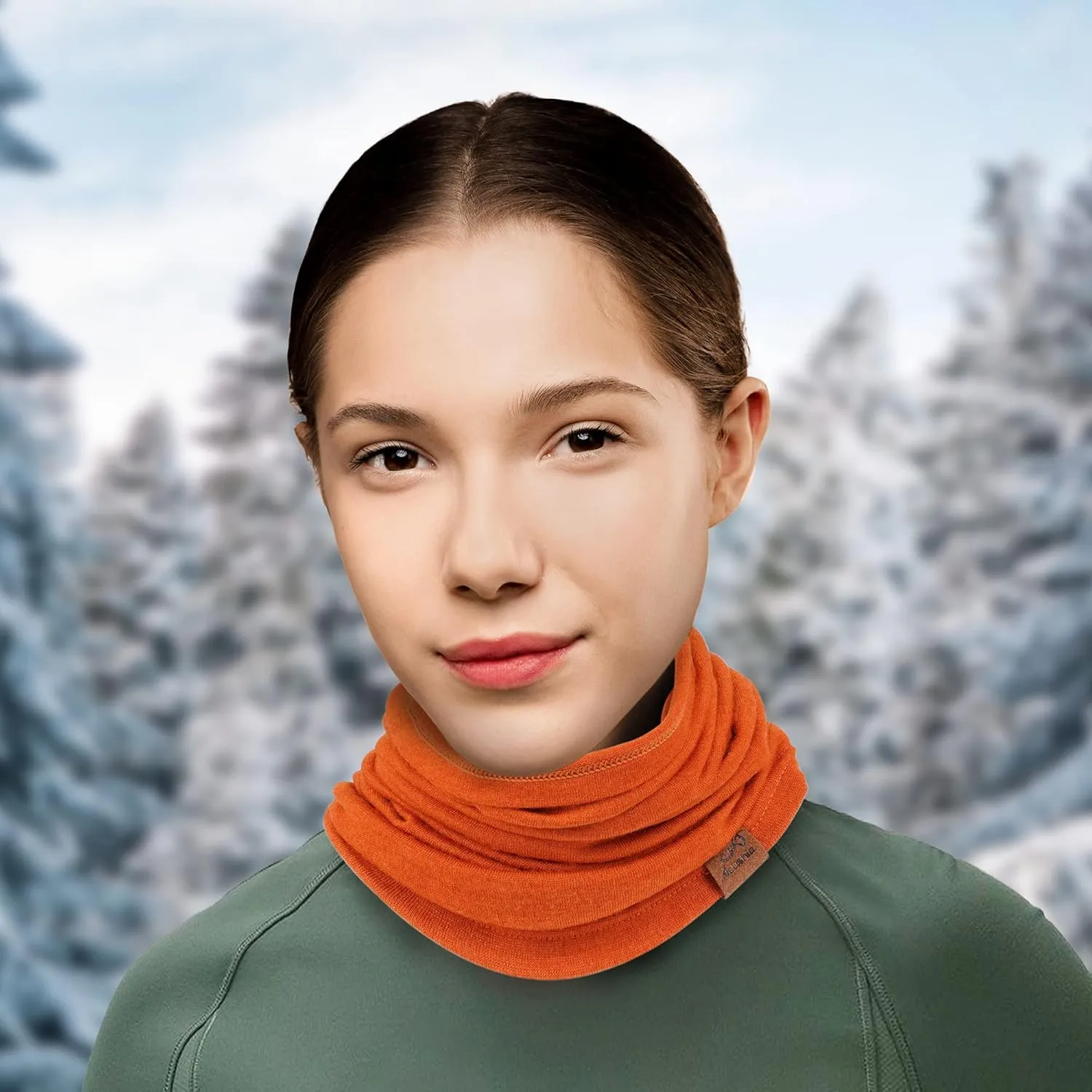 ACUSHLA 100% Merino Wool Neck Gaiter Ski Face Mask Scarf Neck Warmer for Men & Women All Weather