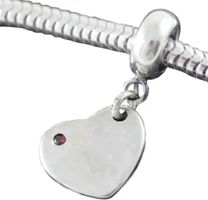 Adabele 1pc Solid Sterling Silver Hypoallergenic Heart Charm Forever Love Charm Compatible with Pandora All Other Charm Bracelet Necklace Women Jewelry EC354