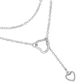 Adjustable Long Chain Necklace,Unique Heart Pendant Necklace with Adjustable Length, Stylish Clavicle Chain