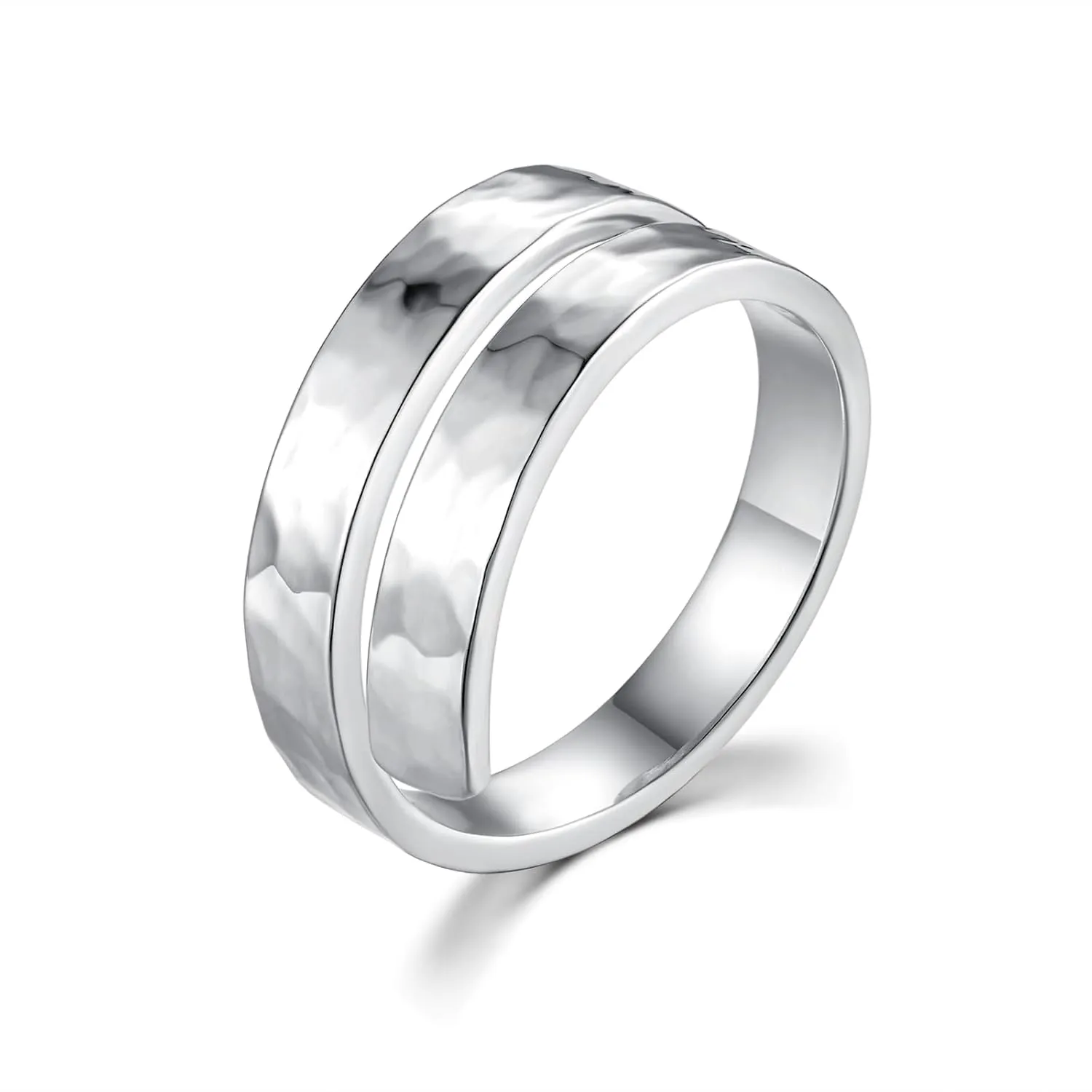 Adjustable Rings for Women,Sterling Silver Rings,Handmade Hammered Adjustable Thumb Women Rings Silver (9)