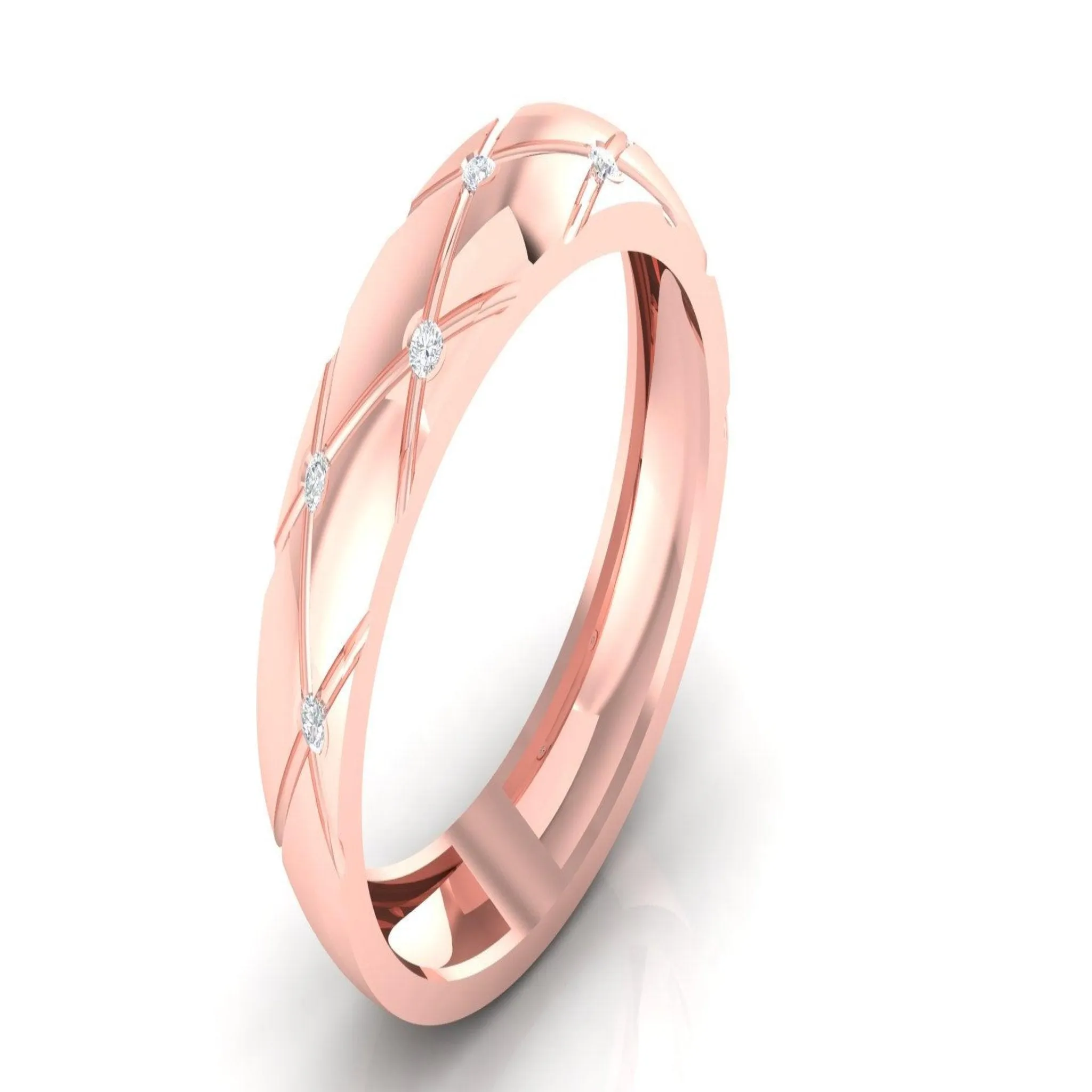 Adjustable Silver Rose Gold Radiant CrissCross Band For Couple