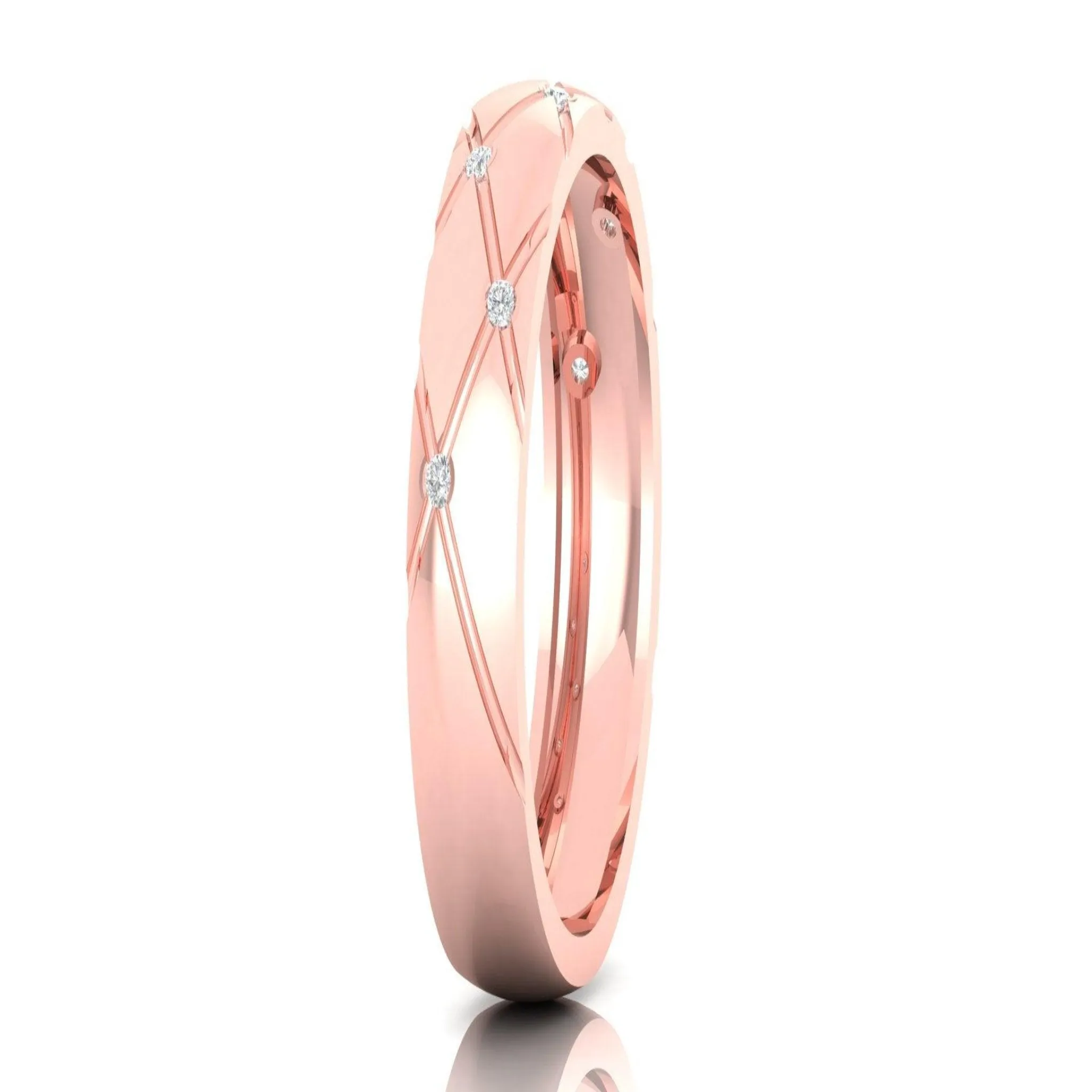 Adjustable Silver Rose Gold Radiant CrissCross Band For Couple