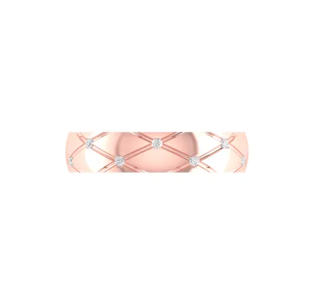 Adjustable Silver Rose Gold Radiant CrissCross Band For Couple