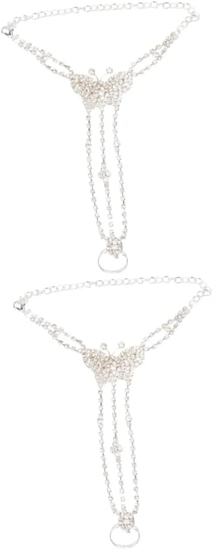 Adjustable Women's Rhinestone Anklet Beach Foot Chain Jewelry for Women