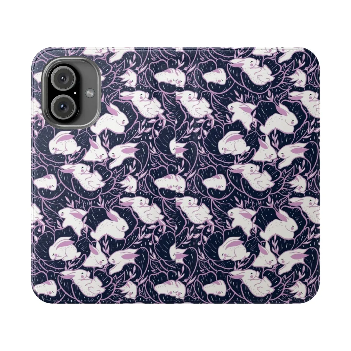 Adorable Bunny-Themed Flip Cover Phone Case