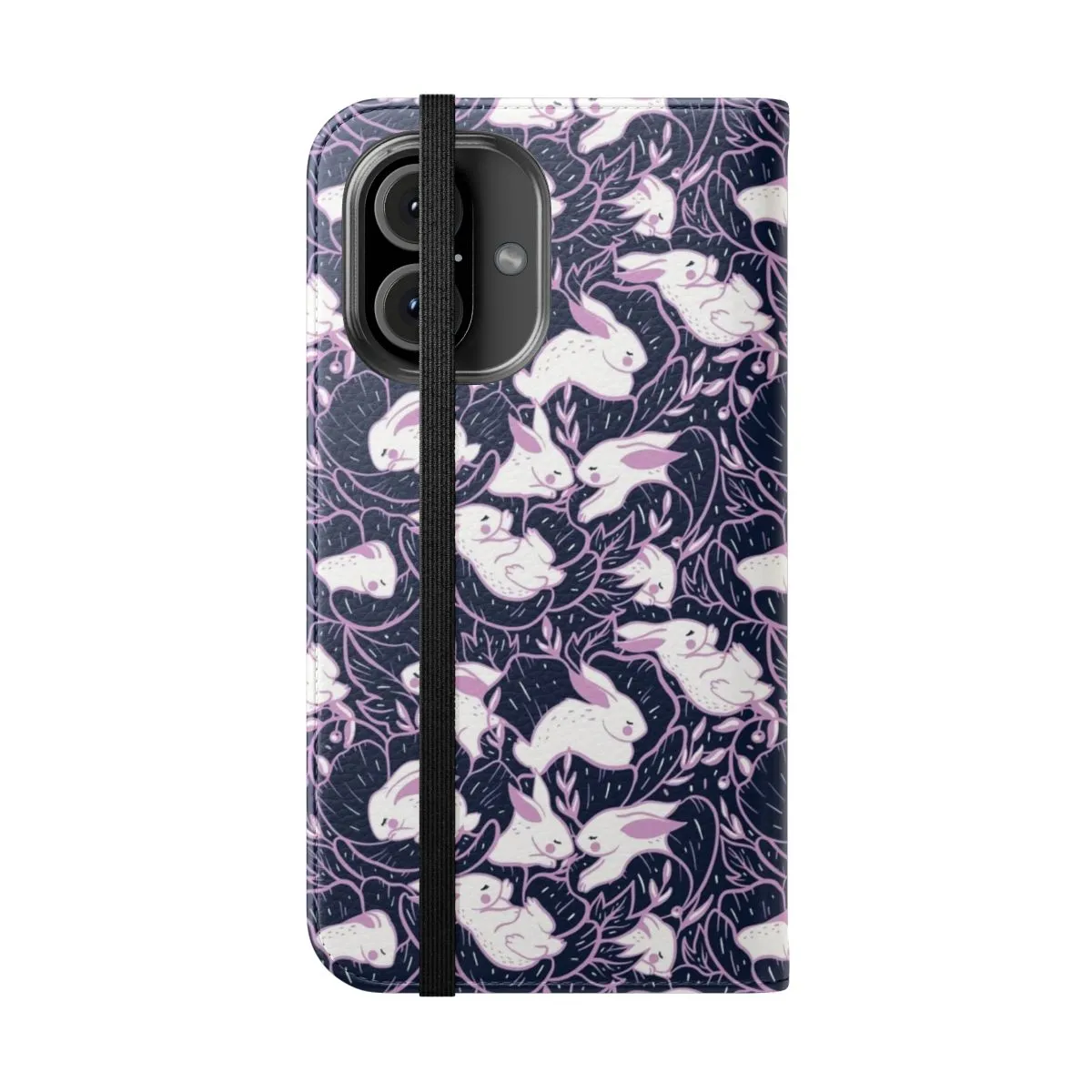 Adorable Bunny-Themed Flip Cover Phone Case
