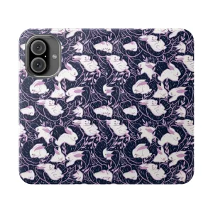 Adorable Bunny-Themed Flip Cover Phone Case