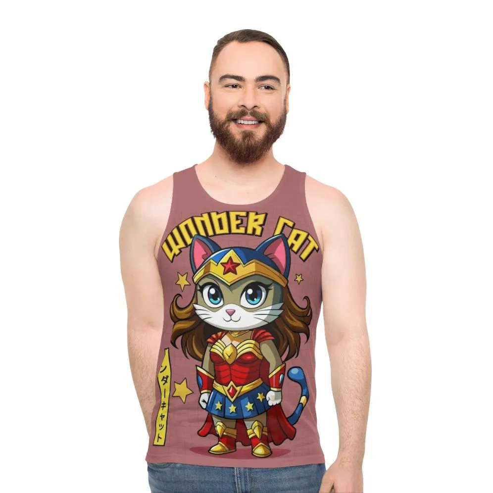 Adorable Japanese Wonder Cat Unisex Tank Top