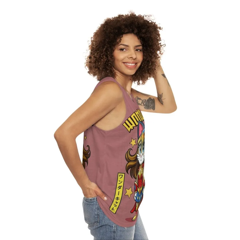 Adorable Japanese Wonder Cat Unisex Tank Top