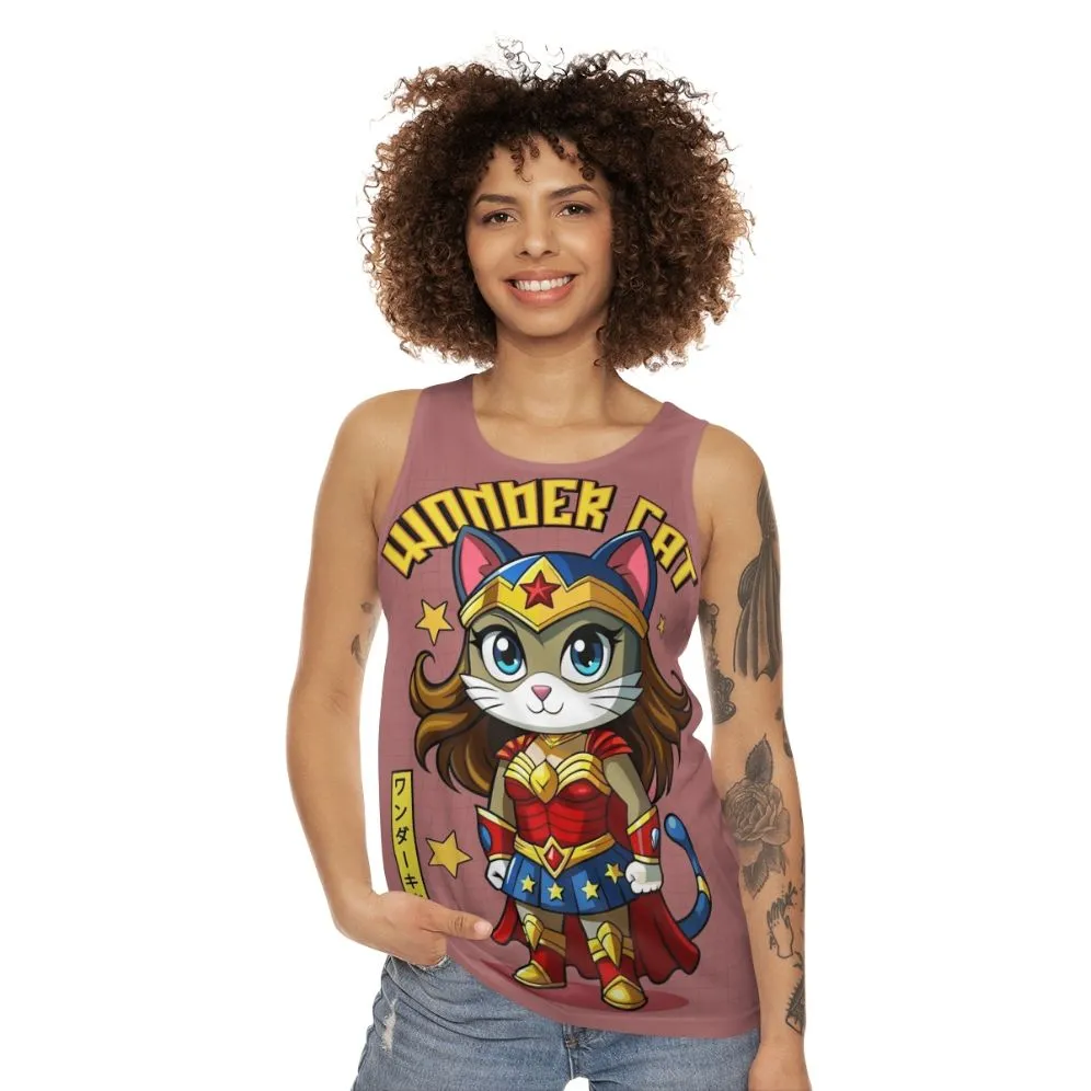 Adorable Japanese Wonder Cat Unisex Tank Top