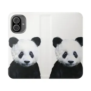 Adorable Panda-Themed Flip Cover Phone Case