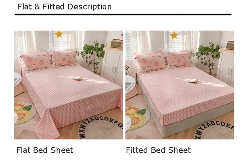 Aesthetic Block Color Plaid Duvet Sheet Bedding Set