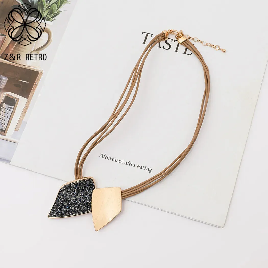 Aesthetic Geometry Valentines Day Korean Fashion Pendant Necklace for Women