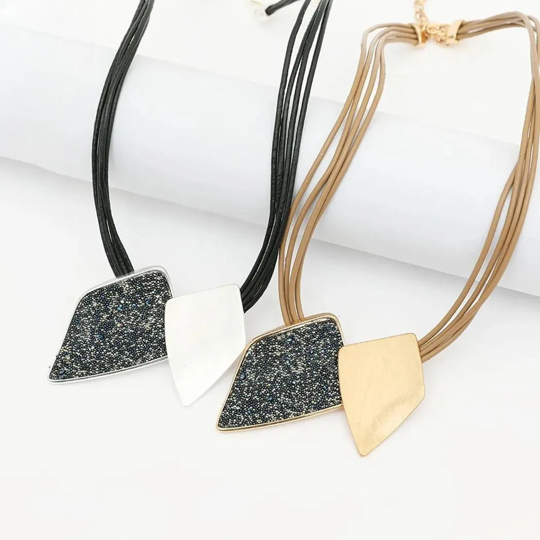 Aesthetic Geometry Valentines Day Korean Fashion Pendant Necklace for Women