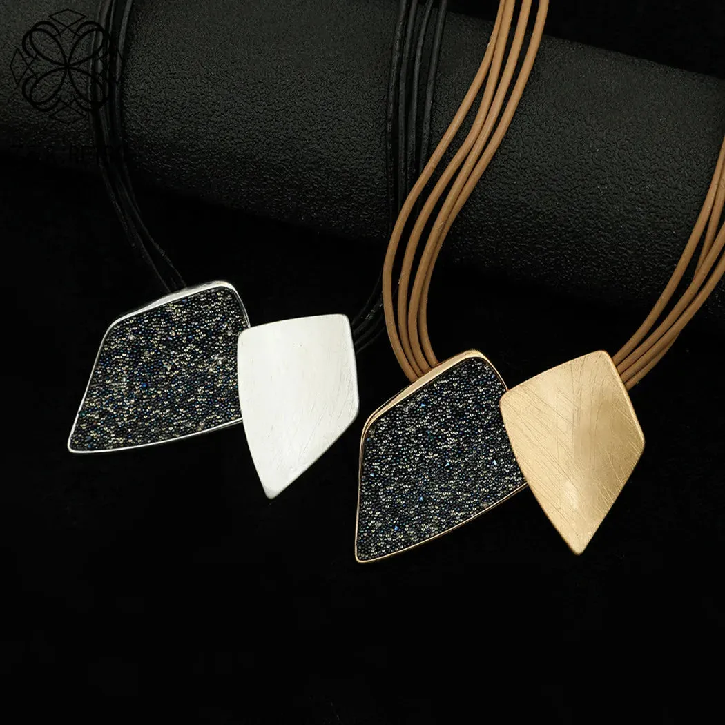 Aesthetic Geometry Valentines Day Korean Fashion Pendant Necklace for Women