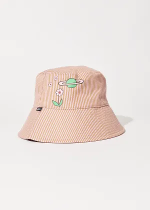 AFENDS Unisex Night Shade - Bucket Hat - Mustard Stripe