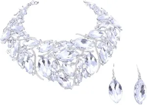 African Beads Jewelry Sets Women Bridal Crystal Statement Necklace Earring Jewelry Sets