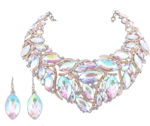 African Beads Jewelry Sets Women Bridal Crystal Statement Necklace Earring Jewelry Sets