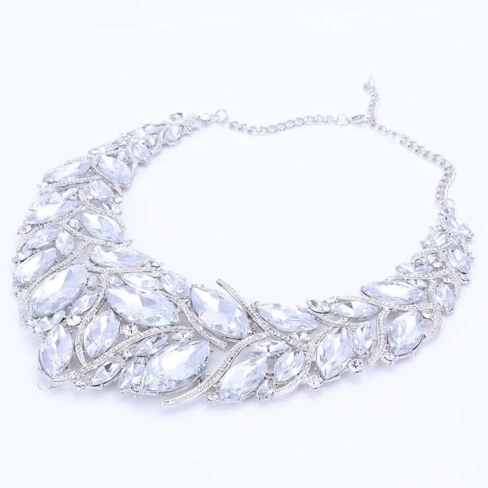 African Beads Jewelry Sets Women Bridal Crystal Statement Necklace Earring Jewelry Sets