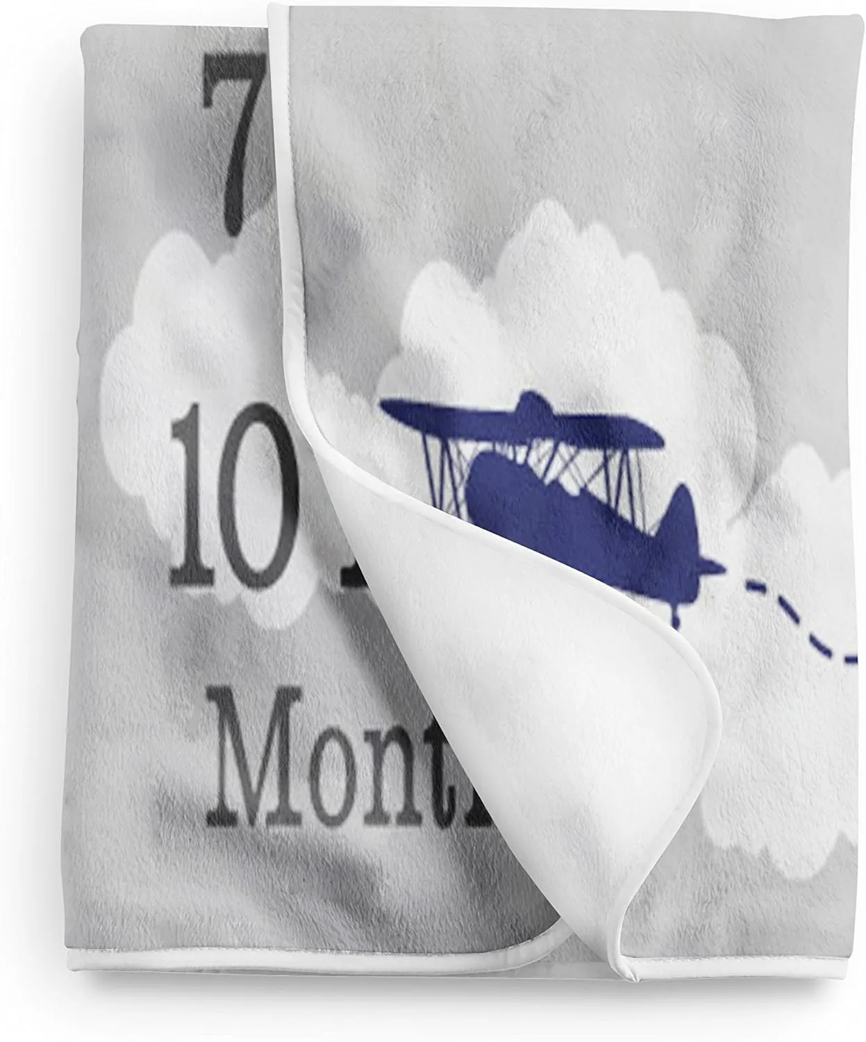 Airplane Milestone Blanket Monthly Growth Tracker Aircraft Soft Fleece Blanket Gift Newborn Gift Baby Boy