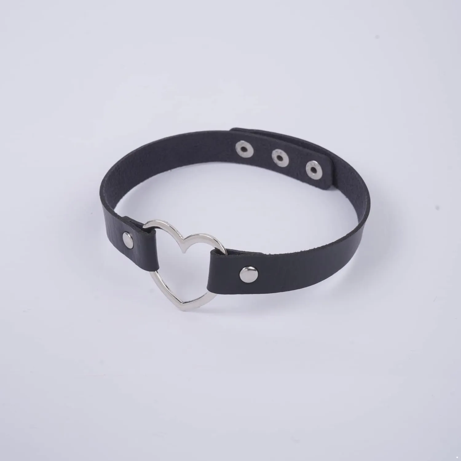 Aislor Women PU Leather Punk Rivets Choker Necklace and Half Finger Performance Gloves Mittens