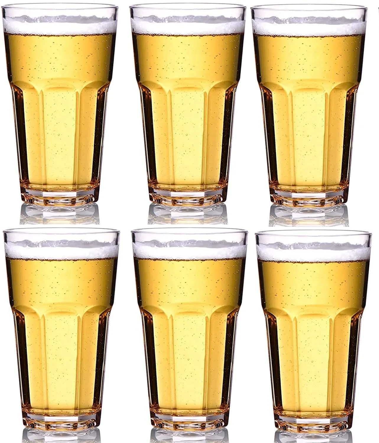 Alex 400 Ml Water Glass Tumbler Highball Glasses Clear Iced Tea And Glasses For Drinking Cocktail, Juice, Milkshake, Coke, Soda, Lassi, Dishwasher Safe Set Of 6, Transparent, 0.4 Liter