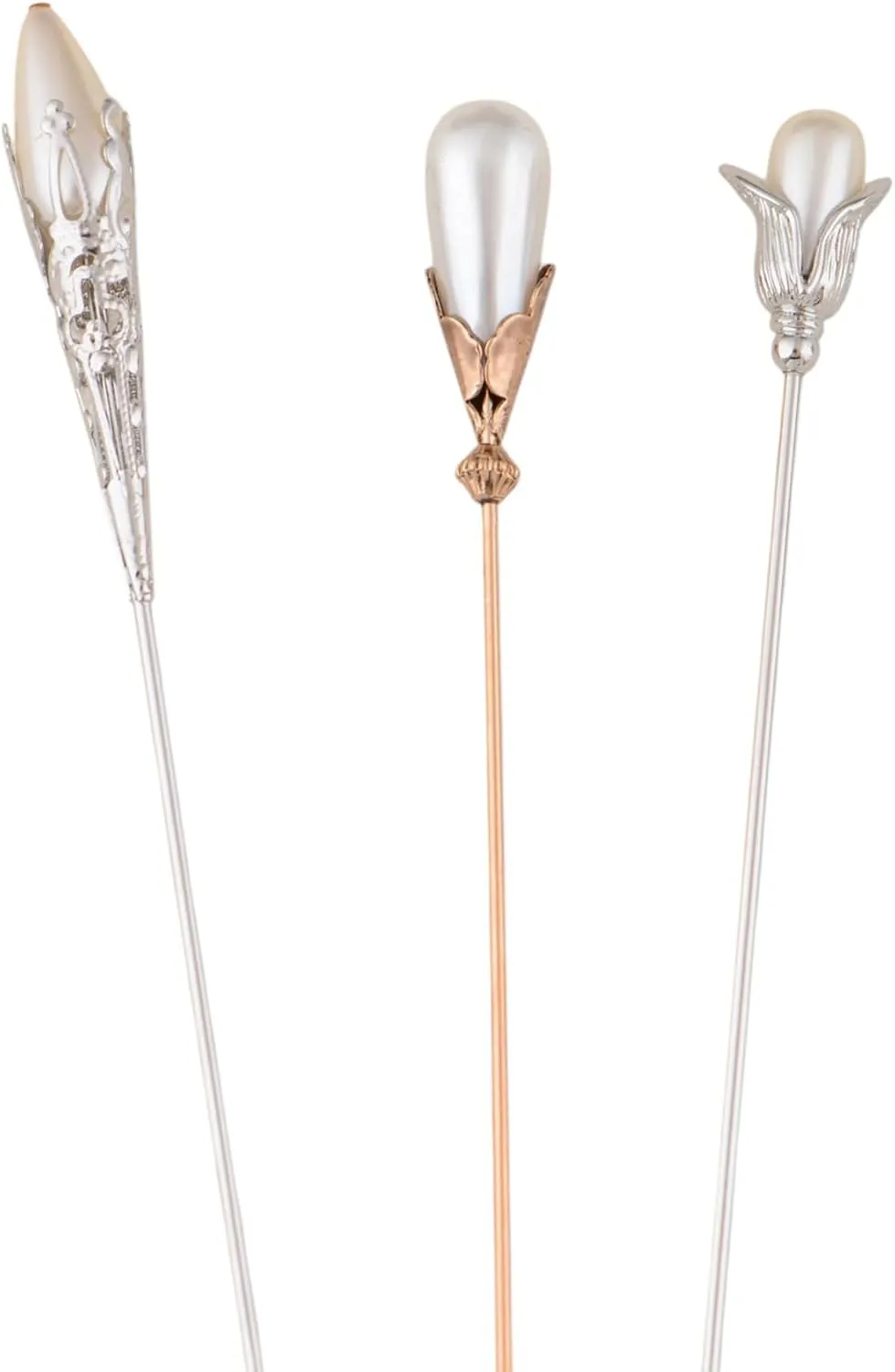 Alilang Classic Vintage 3Pcs Hat Brooch Pin Set with Rhinestone and Pearl Accents for Scarves and Hats Lapel Pin Accessories