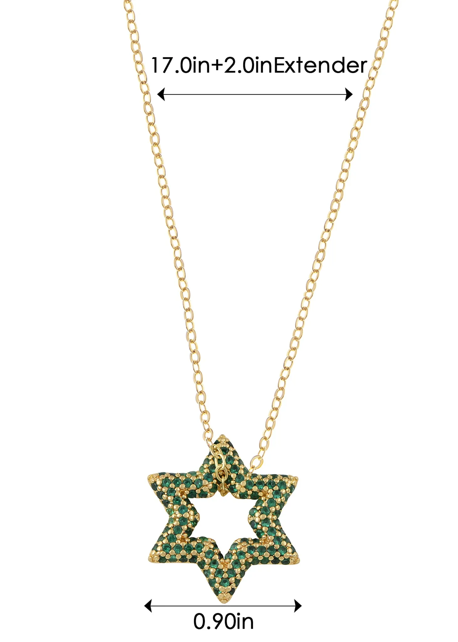 Alilang Sparkly Cubic Zirconia Star Pendant Necklace for Women Christian Jewelry