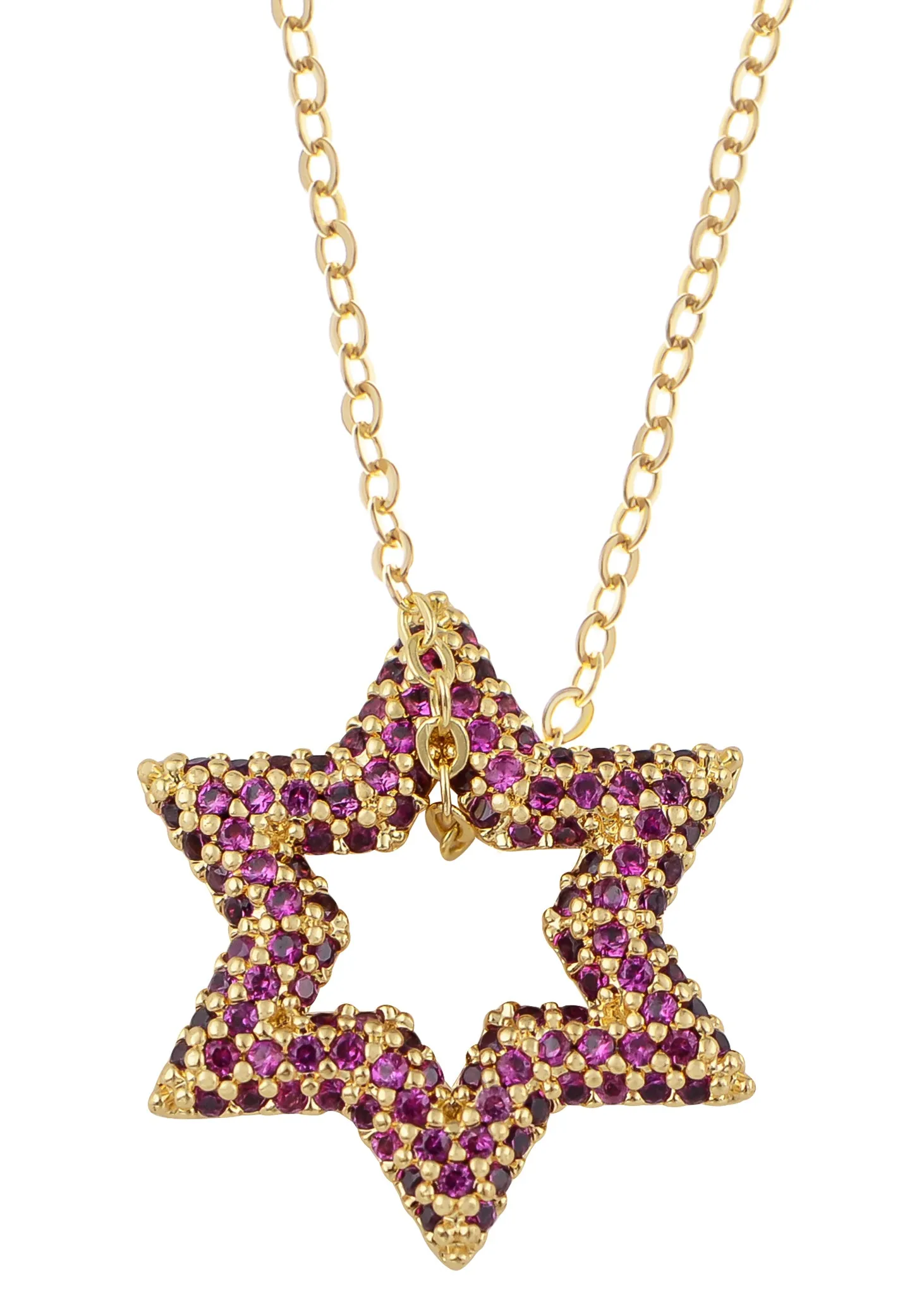 Alilang Sparkly Cubic Zirconia Star Pendant Necklace for Women Christian Jewelry