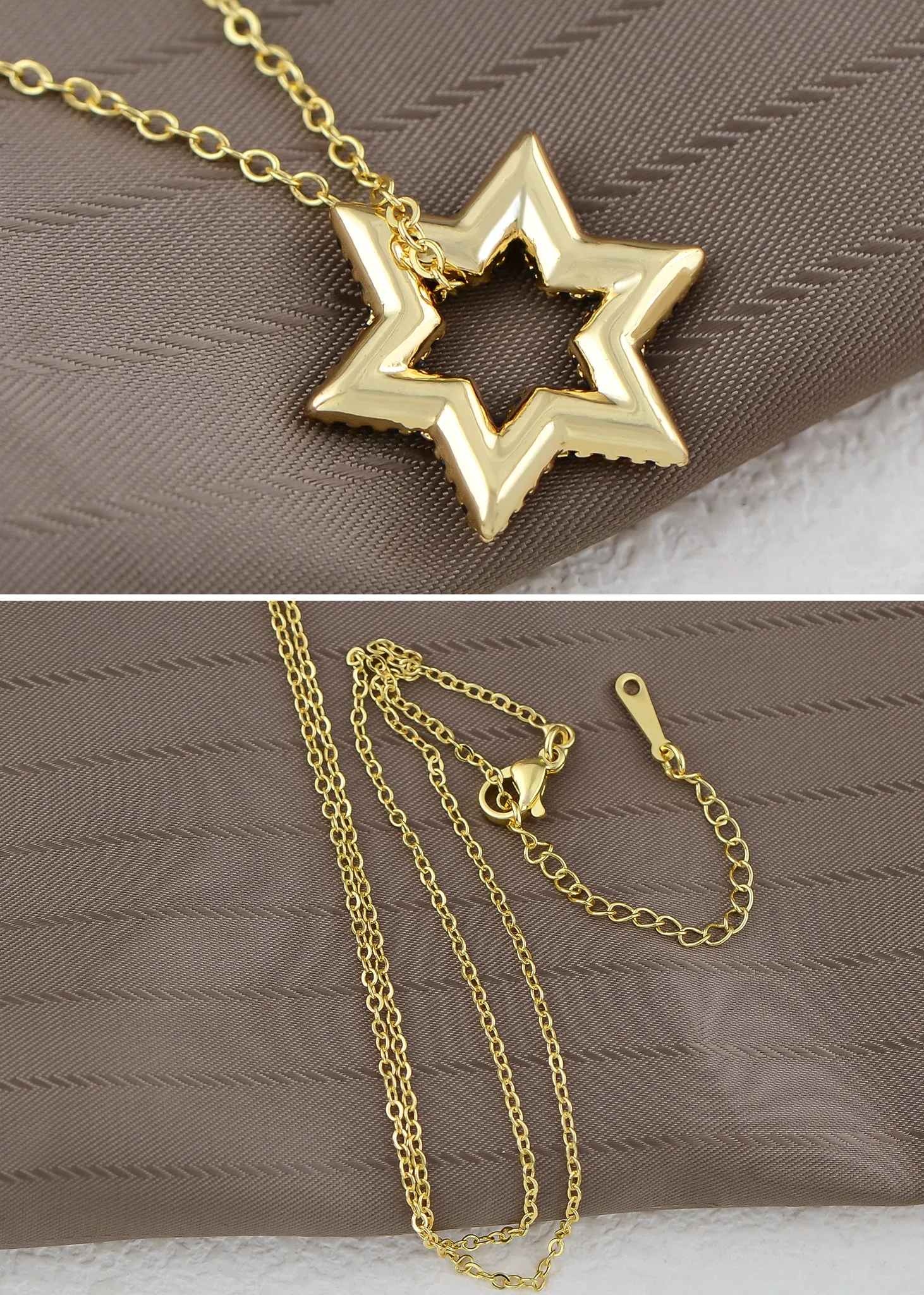Alilang Sparkly Cubic Zirconia Star Pendant Necklace for Women Christian Jewelry