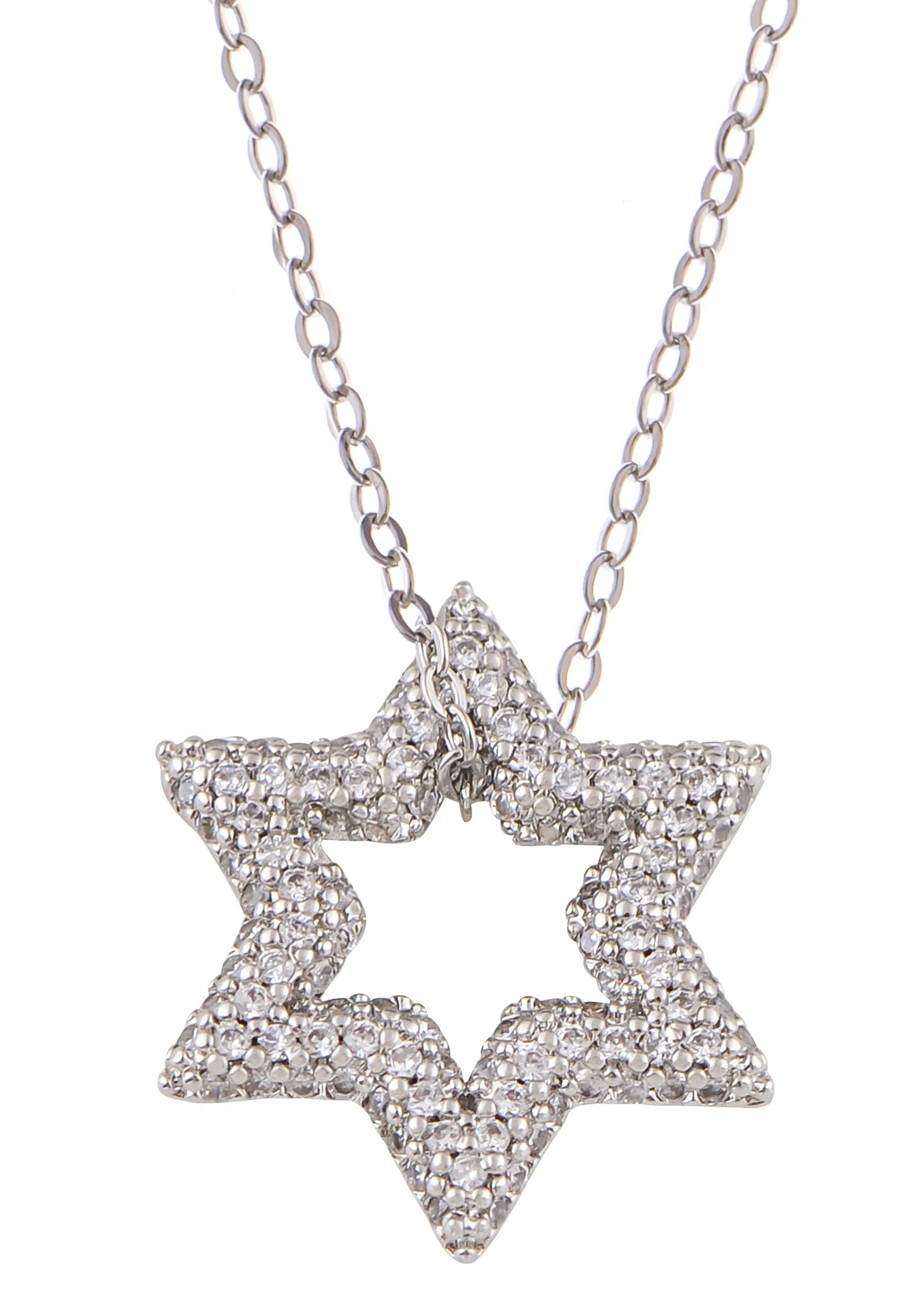 Alilang Sparkly Cubic Zirconia Star Pendant Necklace for Women Christian Jewelry