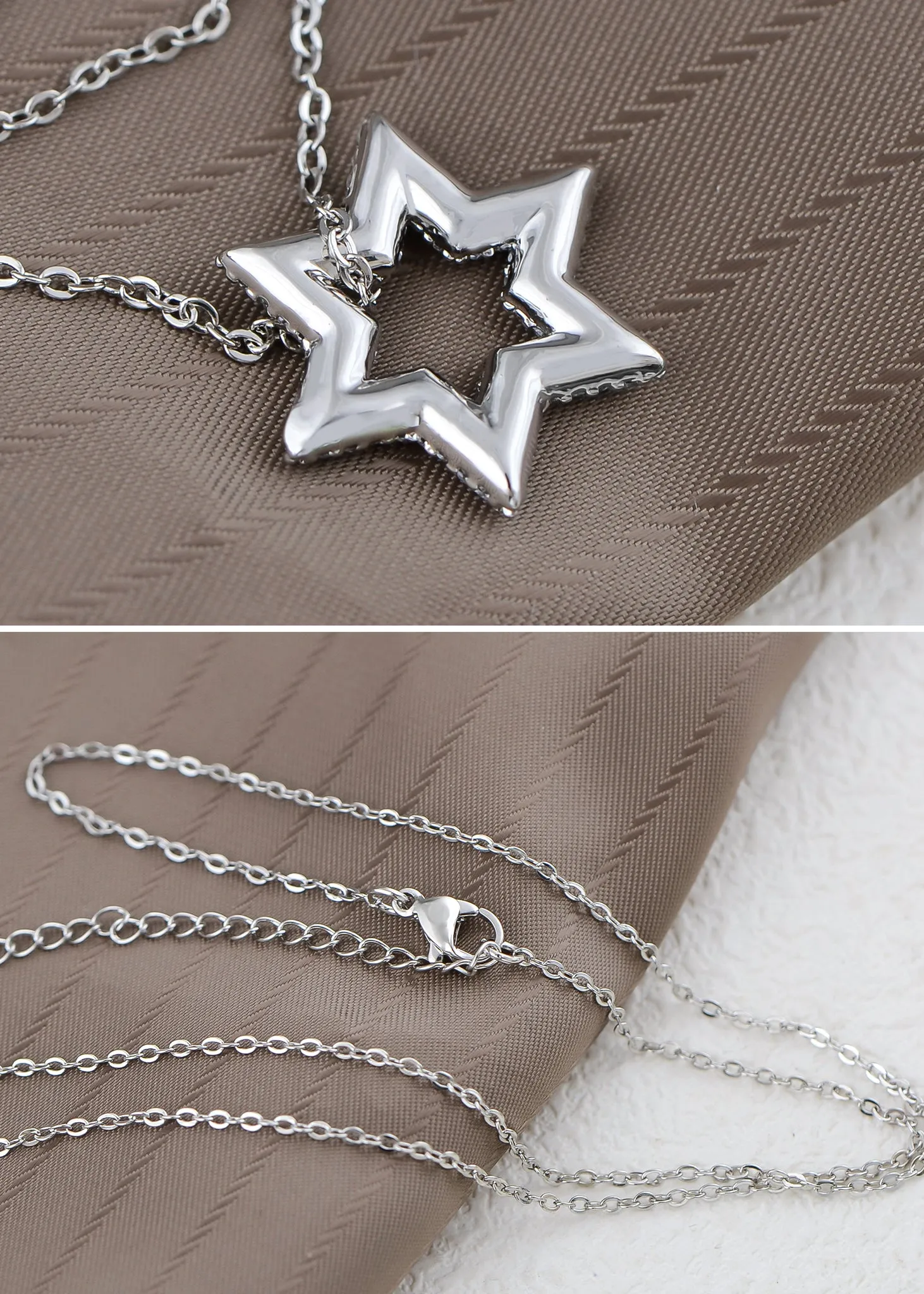 Alilang Sparkly Cubic Zirconia Star Pendant Necklace for Women Christian Jewelry