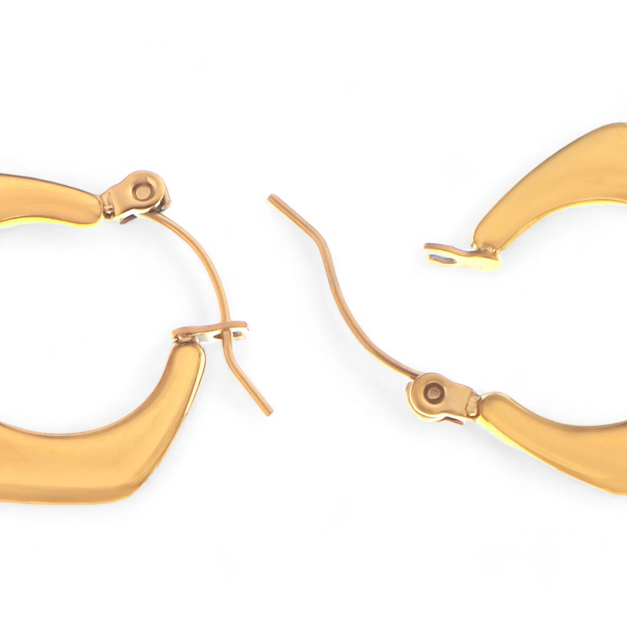 Alilang Women's Gold Tone Hoop Earrings with Sculptural Geometric Design