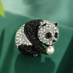 Alloy Panda Brooch - Cute Cartoon Full Drill Jewelry