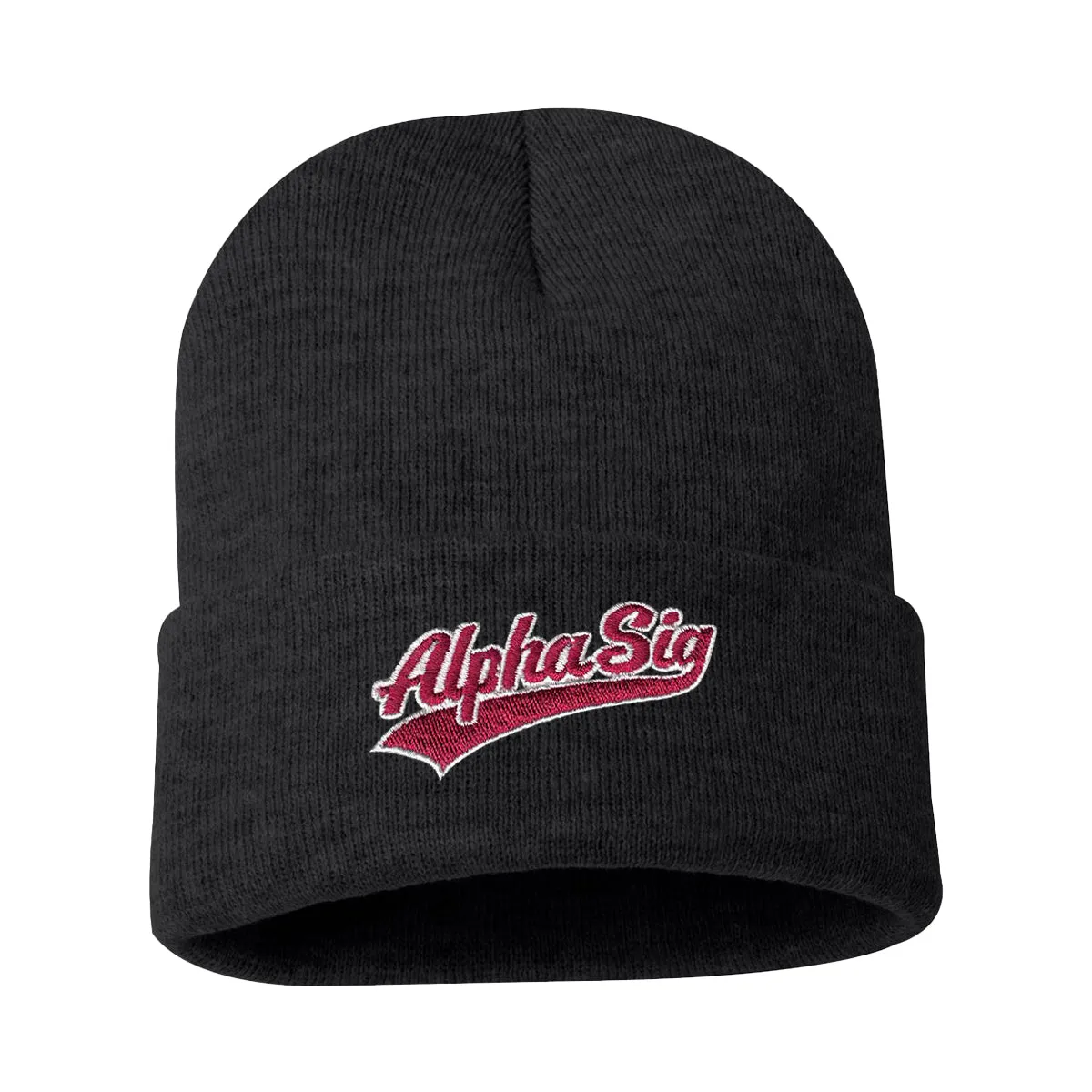 Alpha Sig Signature Charcoal Beanie