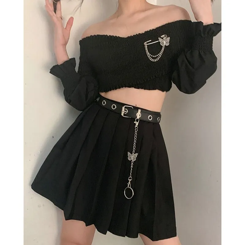Alternative butterfly gothic chain belt