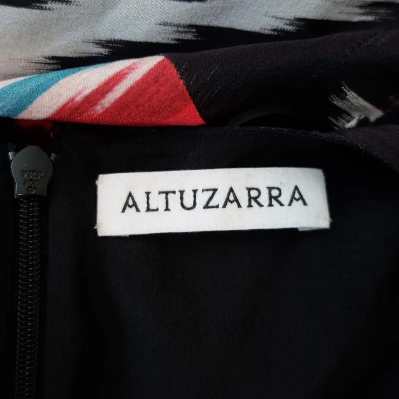 Altuzarra Dress Parrot Ikat Printed Silk Chiffon Size 36 Sleeveless Shift