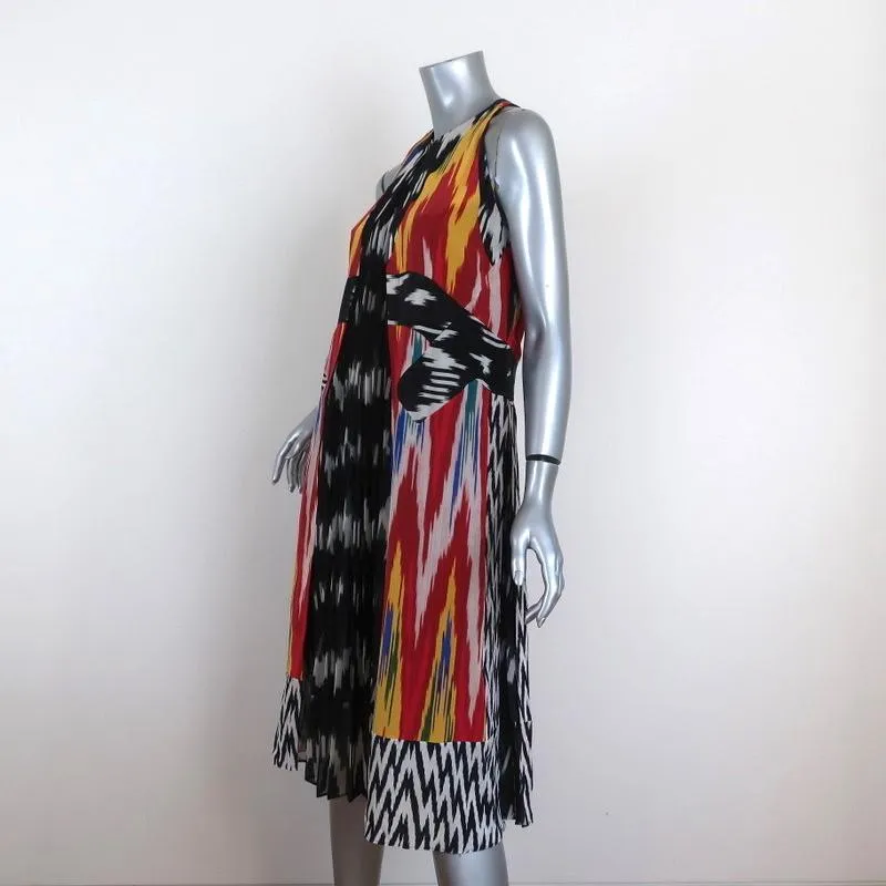 Altuzarra Dress Parrot Ikat Printed Silk Chiffon Size 36 Sleeveless Shift