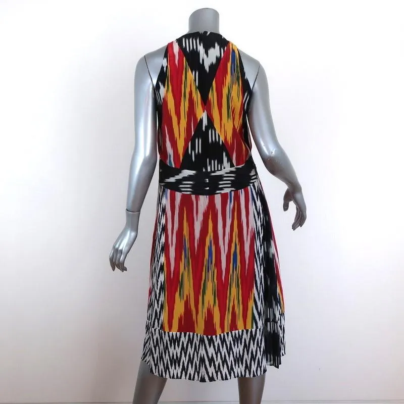 Altuzarra Dress Parrot Ikat Printed Silk Chiffon Size 36 Sleeveless Shift
