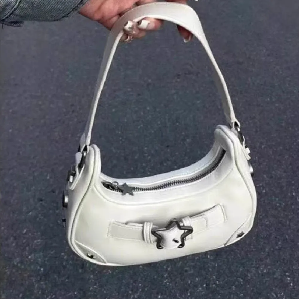 Amozae-Back To School Gifts Star Embellish Pu Leather Shoulder Bag