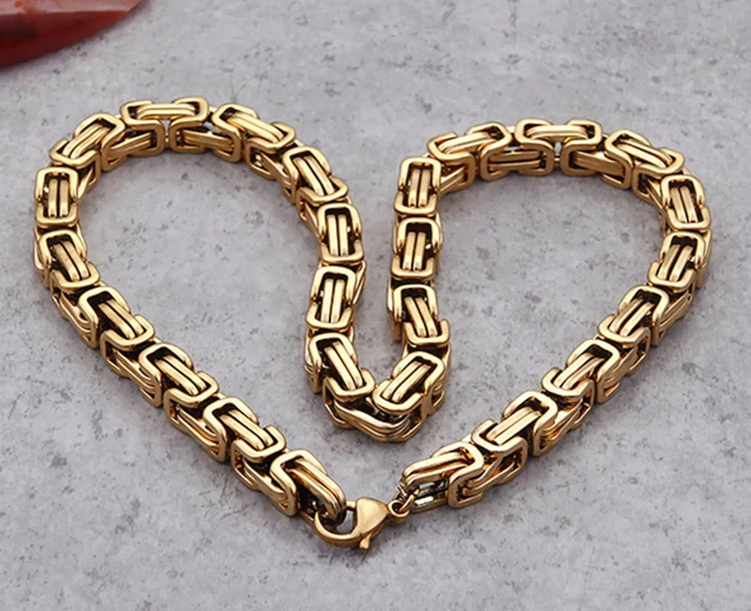 ANAZOZ Byzantine Chain Necklace for Men, Stainless Steel Chain Link Necklace Chain 50CM-76CM