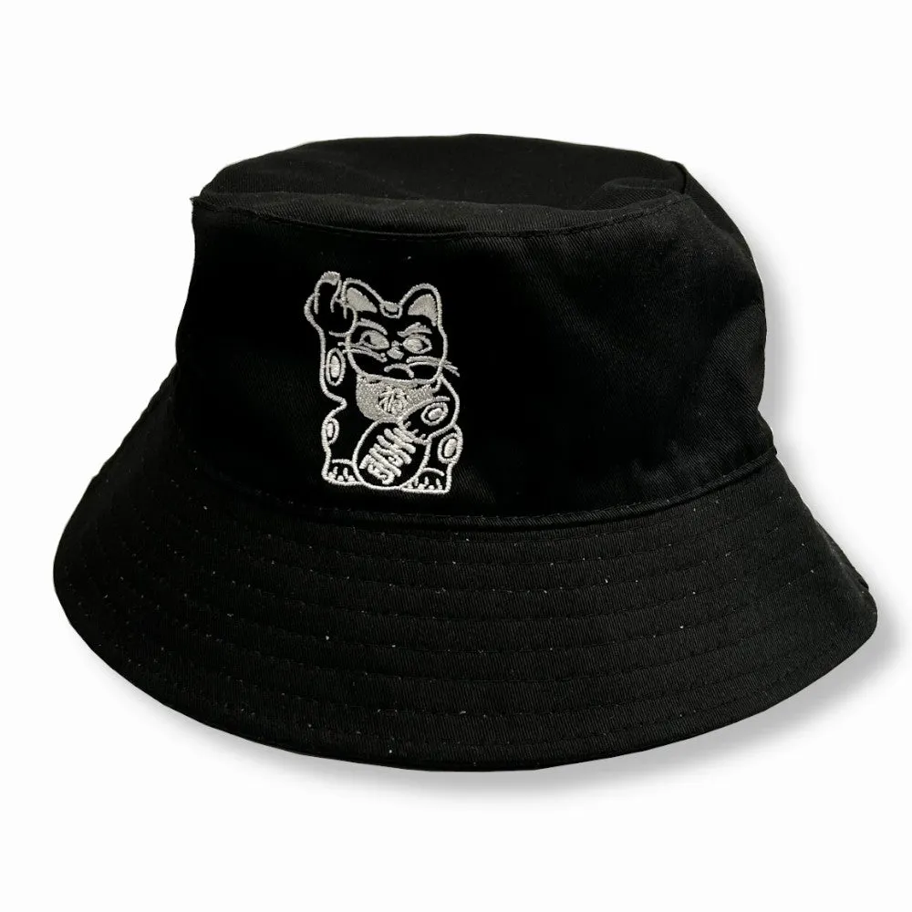Angry Cat Bucket Hat, White Cat