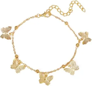 Anklet Anklets for Women Color Chain Ankle Bracelet on The Leg Foot Jewelry Anklet for Women (Metal Color : Gold)