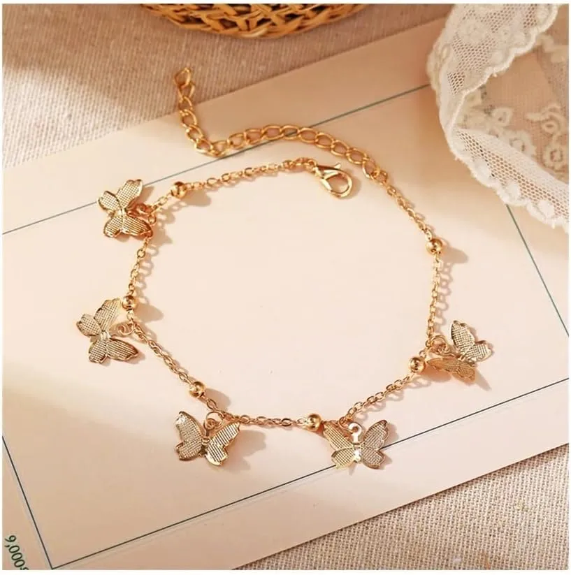 Anklet Anklets for Women Color Chain Ankle Bracelet on The Leg Foot Jewelry Anklet for Women (Metal Color : Gold)