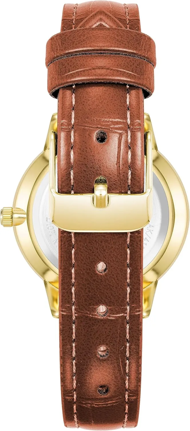 Anne Klein Women's Croco-Grain Patterned Faux Leather Strap Watch